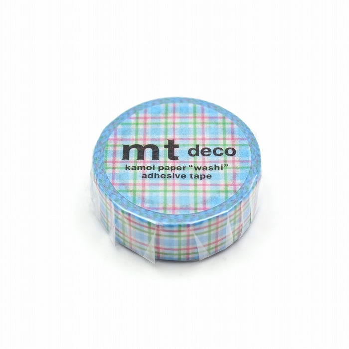 mt Deco Masking Tape - Colourful Checkered Blue