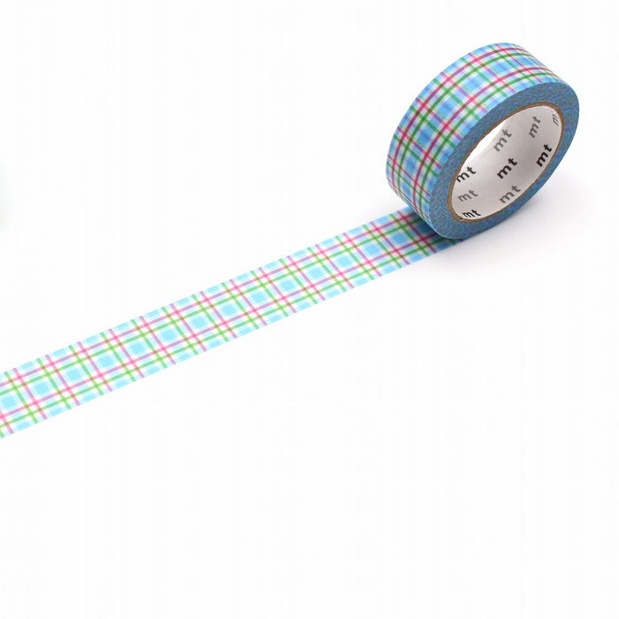 mt Deco Masking Tape - Colourful Checkered Blue