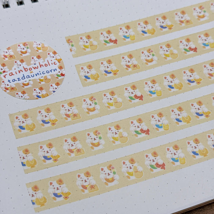 rainbowholic x Tazdaunicorn Washi Tape - Rainbow Lucky Cat