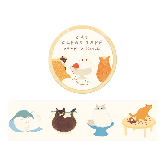 Mula Clear Tape 30mm - Funny Cat