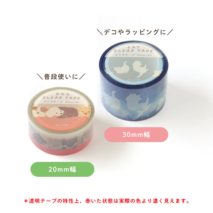 Mula Clear Tape 30mm - Cat Stamps