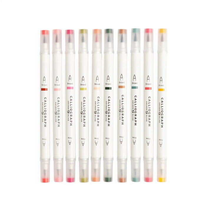 Calliograph Dual-Tipped Brush Pens Set of 10 - Meadow & Vine