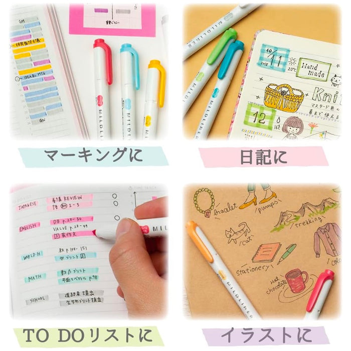 Zebra Mildliner Double-Sided Highlighter 5 Colour Set - Cool & Refined