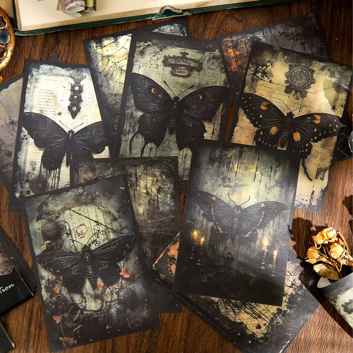Dark Aesthetic Collage Paper Pack - Moths
