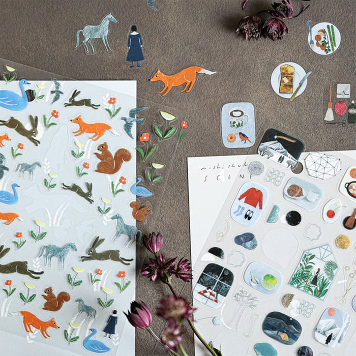 Nishi Shuku Clear Stickers - Garden