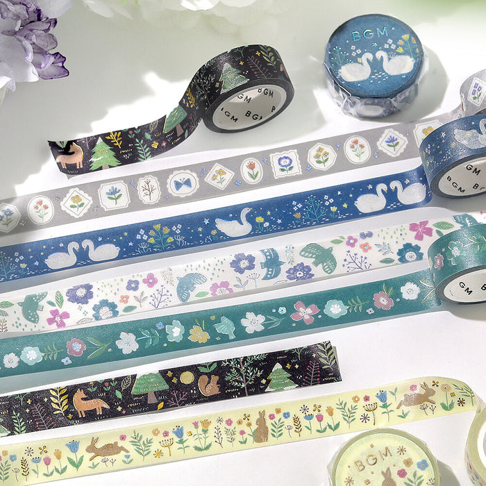 BGM 'Nordic Forest' Foil Washi Tape - Flower Frame