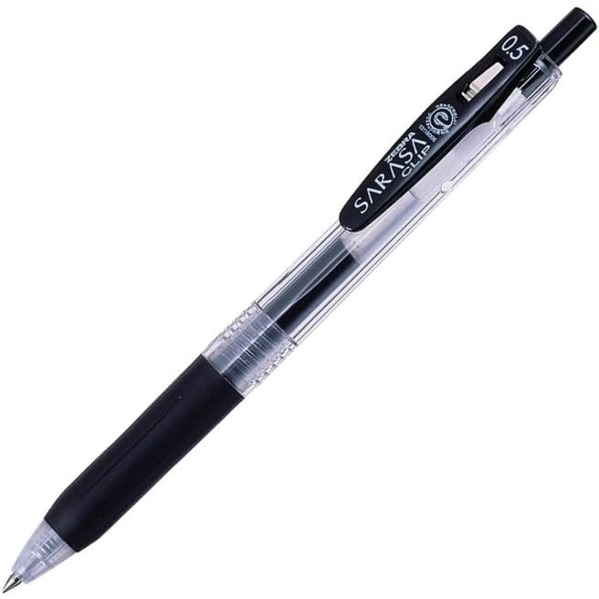 Zebra Sarasa Clip Gel Pen 0.5mm - Black - 5 Pack
