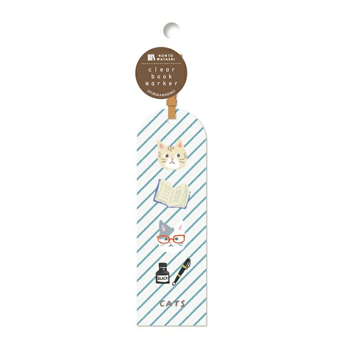 Clear Bookmark - Book & Cat
