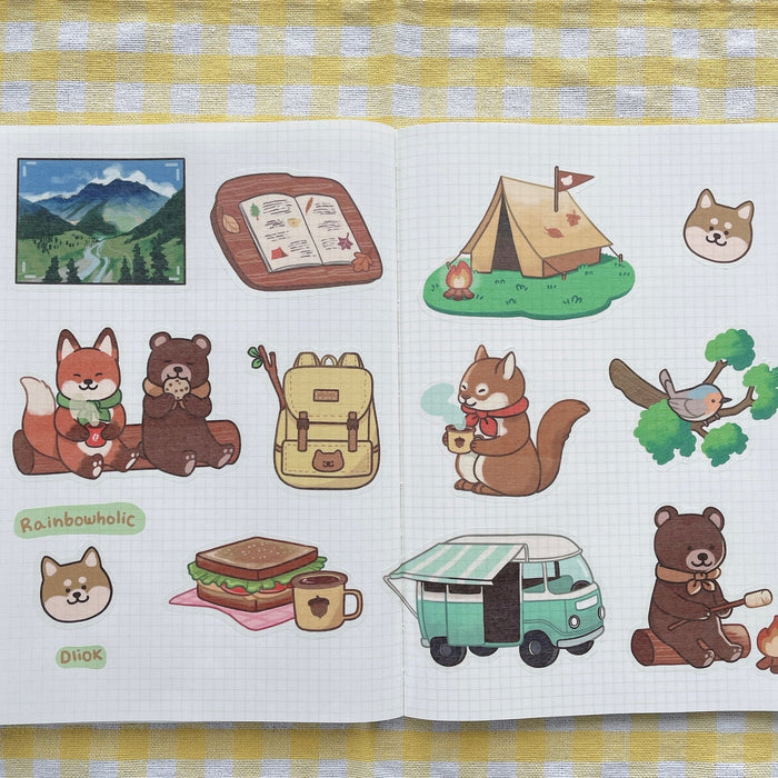 rainbowholic x Dliok A5 Washi Sticker Set - 2 Sheets - Camping