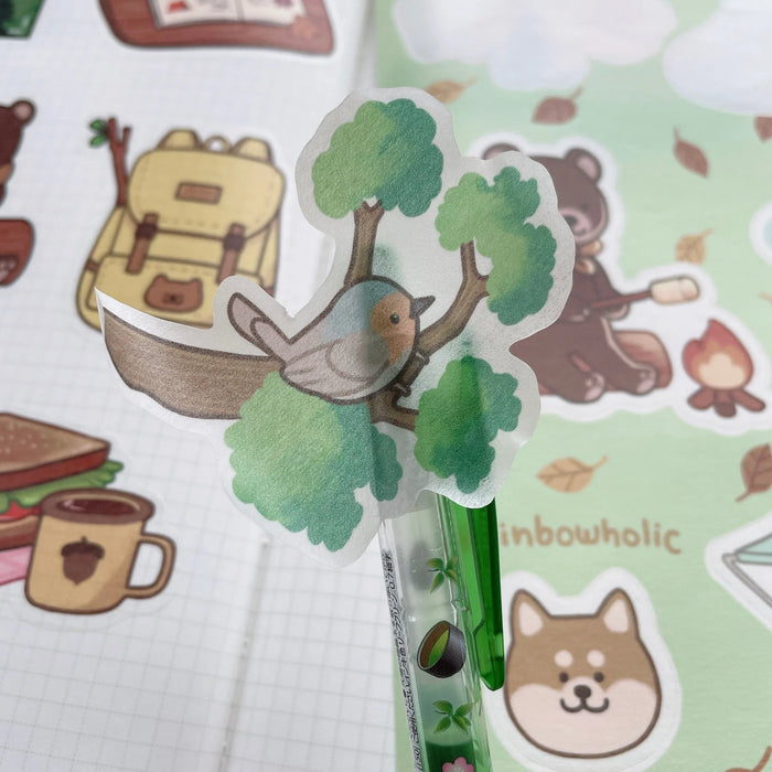 rainbowholic x Dliok A5 Washi Sticker Set - 2 Sheets - Camping