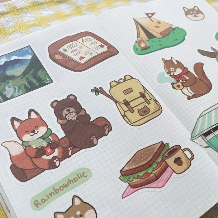 rainbowholic x Dliok A5 Washi Sticker Set - 2 Sheets - Camping