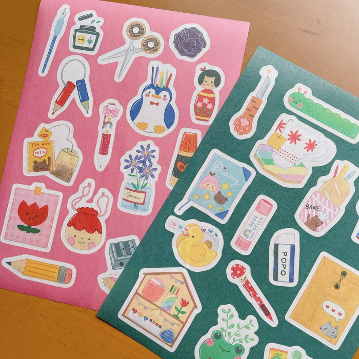 rainbowholic x Niina Aoki A5 Washi Sticker Set - 2 Sheets - Stationery Collection