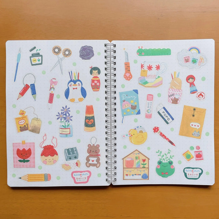 rainbowholic x Niina Aoki A5 Washi Sticker Set - 2 Sheets - Stationery Collection