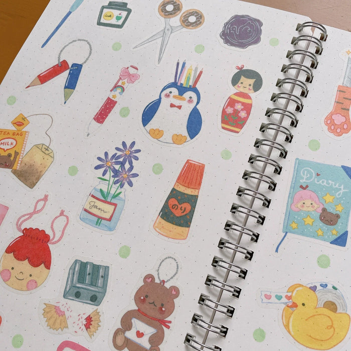 rainbowholic x Niina Aoki A5 Washi Sticker Set - 2 Sheets - Stationery Collection