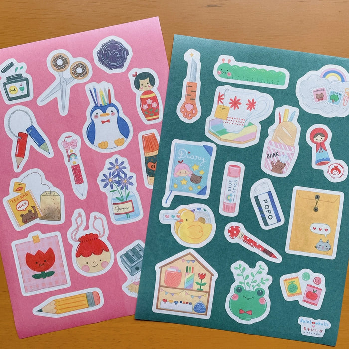 rainbowholic x Niina Aoki A5 Washi Sticker Set - 2 Sheets - Stationery Collection
