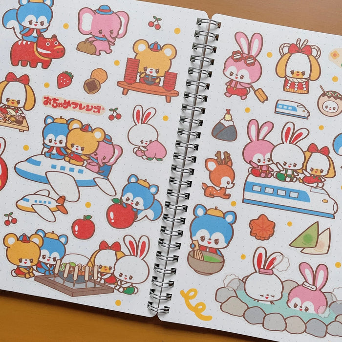rainbowholic x Ochame Friends A5 Washi Sticker Set - 2 Sheets - Japan Travel