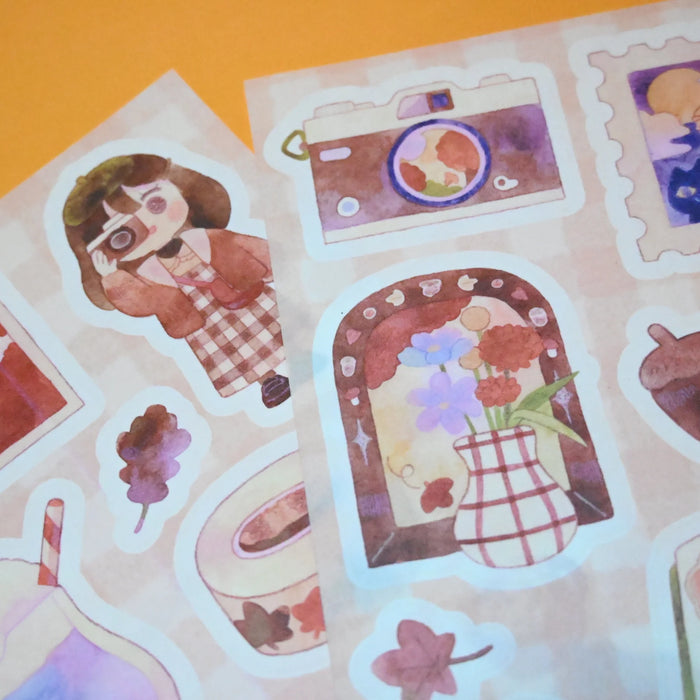 rainbowholic x Chichilittle A5 Washi Sticker Set - 2 Sheets - Autumn Crush