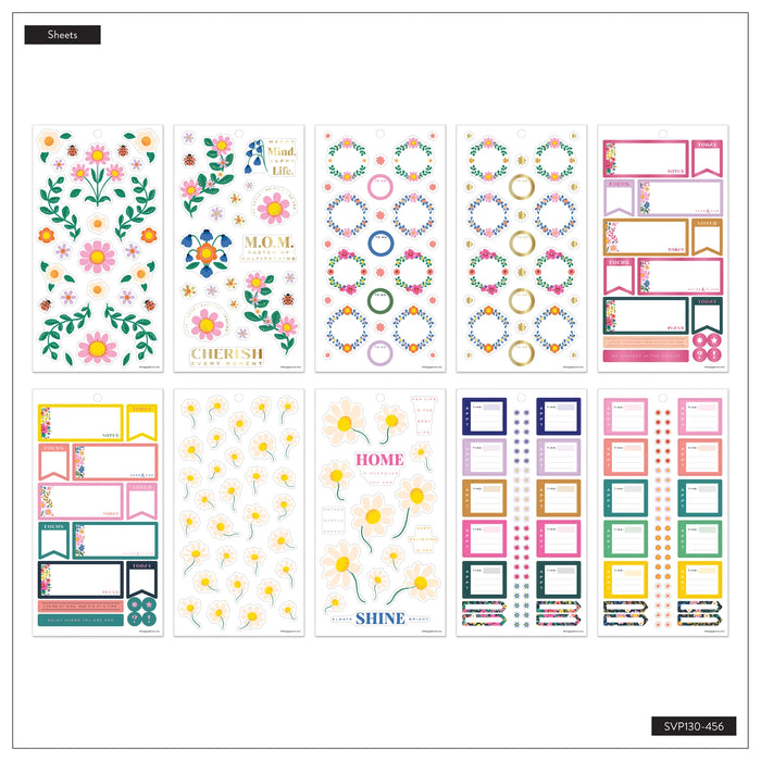 The Happy Planner CLASSIC Value Pack Stickers - Golden Garden - 30 Sheets