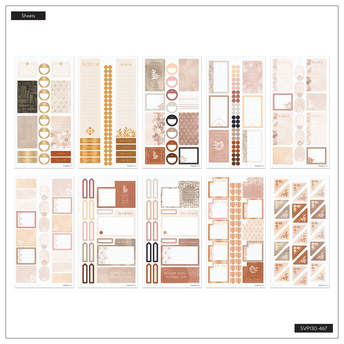 The Happy Planner CLASSIC Value Pack Stickers - Neutral Noir - 30 Sheets
