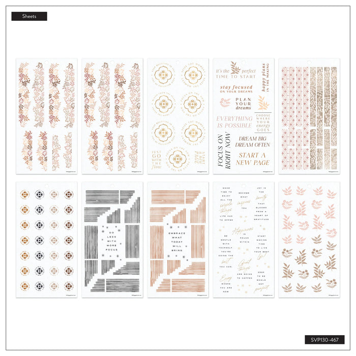 The Happy Planner CLASSIC Value Pack Stickers - Neutral Noir - 30 Sheets
