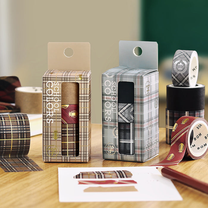 BGM 'School Colours' Washi Tape Set - Caramel