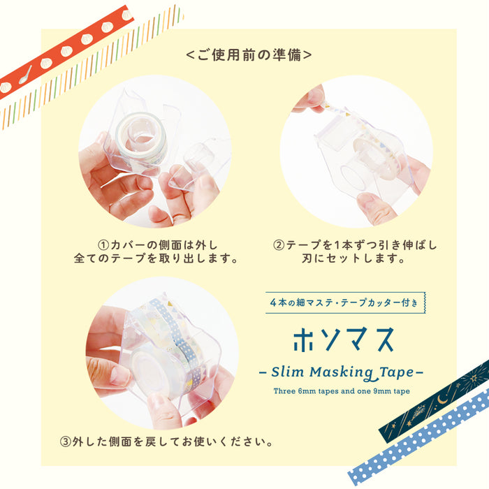 Washi Tape Set with Cutter - Sushi