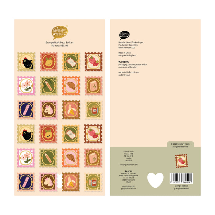 Stamps Deco Washi Sticker Sheet