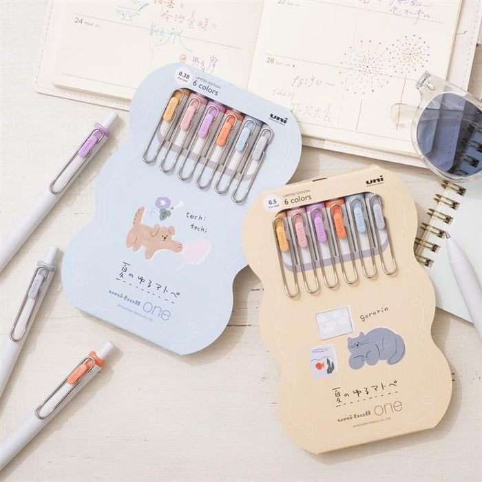 Uni-Ball One Gel Pens - Limited Edition Summer Colours - 0.38mm