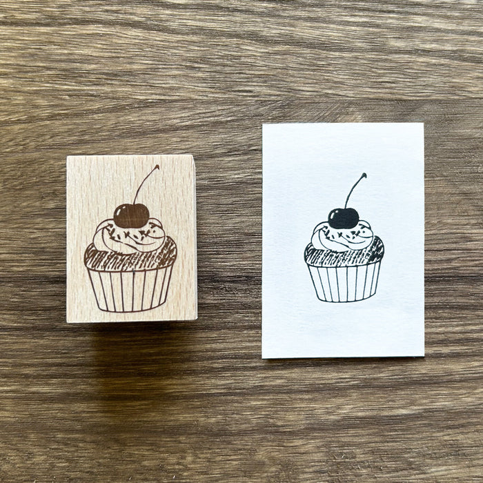 Wood Stamp - Cupcake