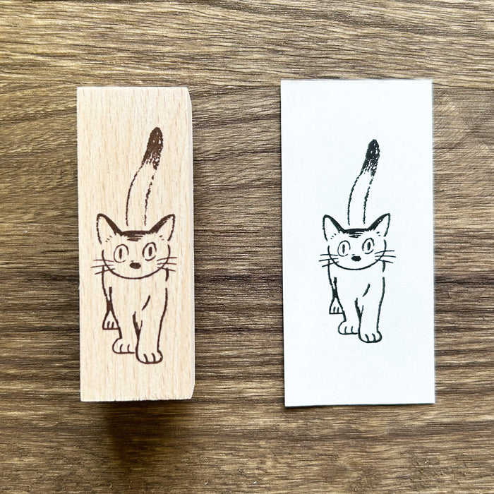 Wood Stamp - White Cat