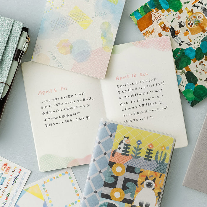 Midori Yuru Log B6 Notebook - Cat