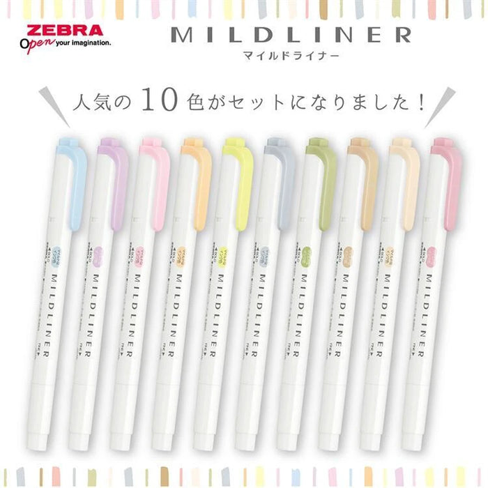 Zebra Mildliner 10 Colour Set - Gentle & Neutral