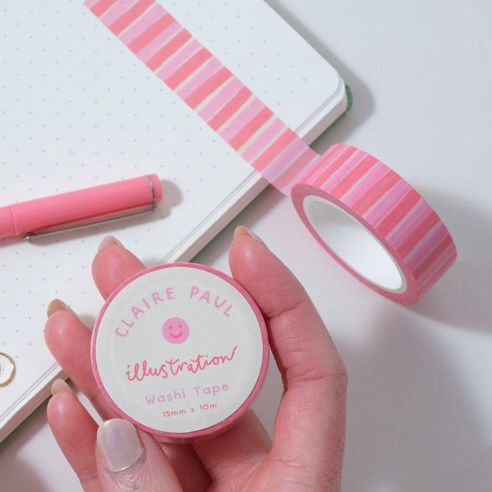 Pink and Red Stripes Washi Tape