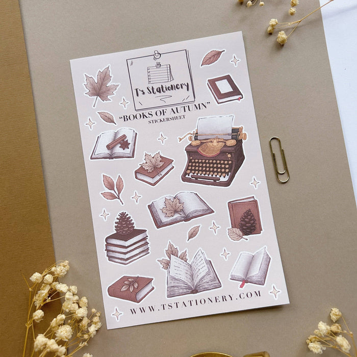 Books Of Autumn Sticker Sheet