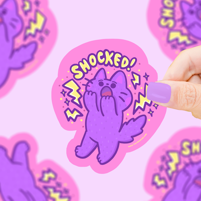 Shocked Kitty Vinyl Sticker
