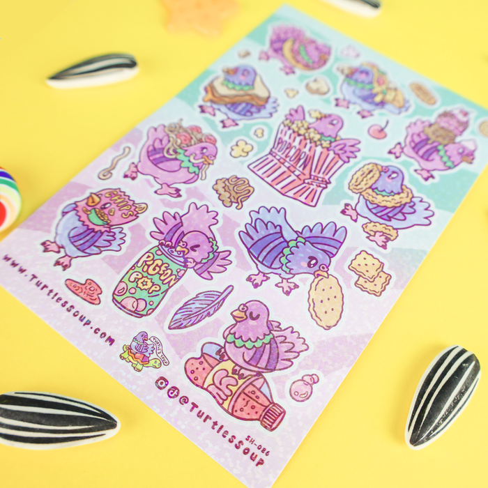Pigeon Party Vinyl Sticker Sheet