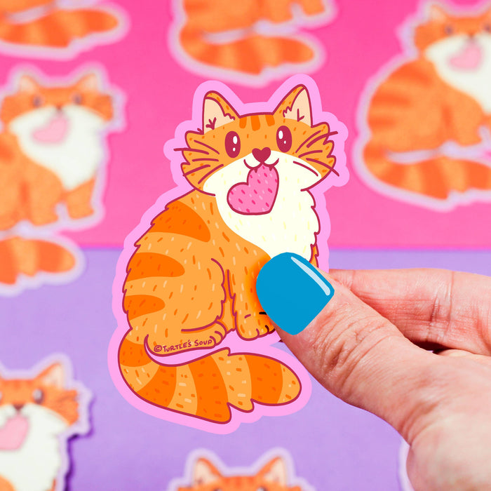 Orange Tabby Cat Vinyl Sticker