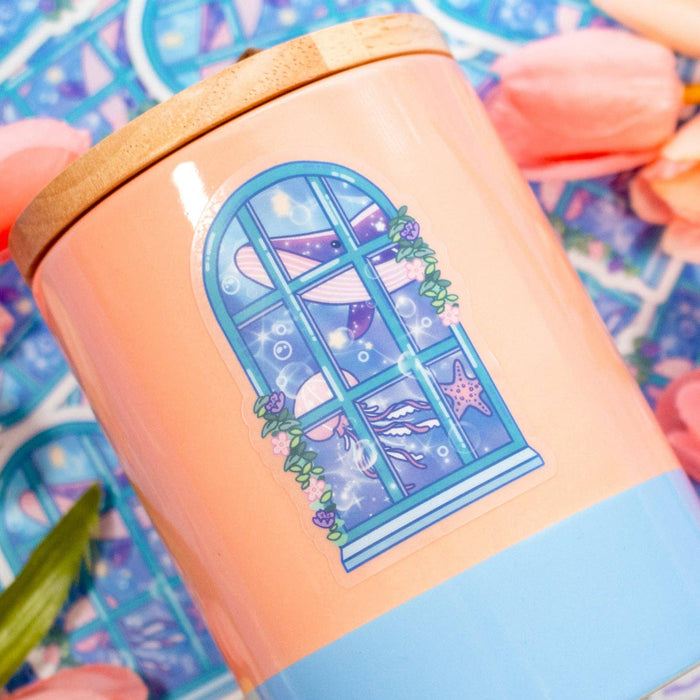 Ocean Window Clear Vinyl Sticker