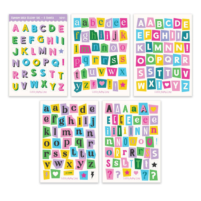 Ransom Note Sticker Set - 5 Sheets