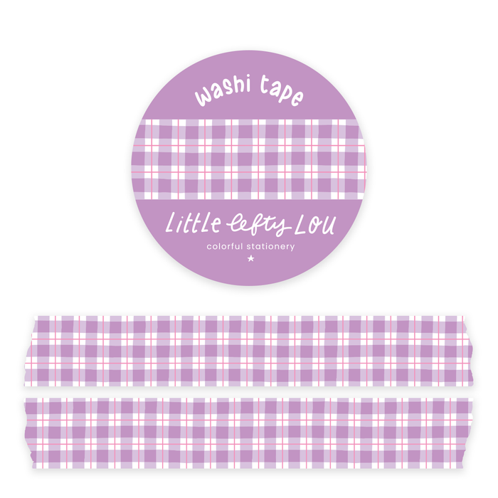 Lilac Gingham Washi Tape