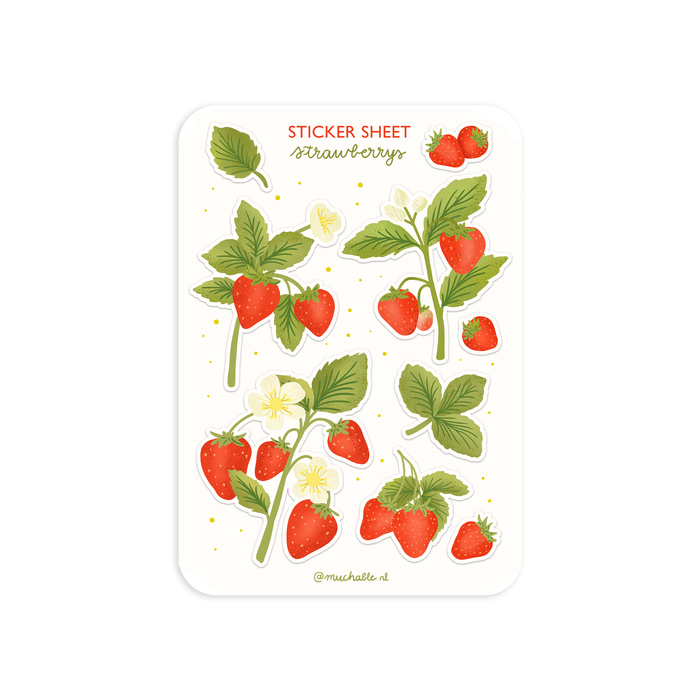 A6 Sticker Sheet - Strawberries