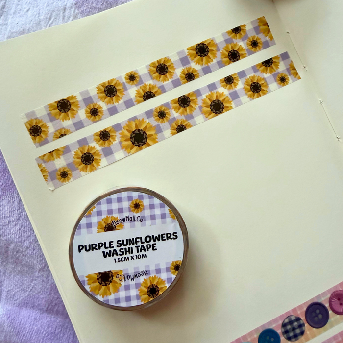 Purple Sunflower Washi Tape