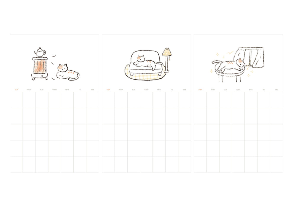 Monthly Plan Calendar Stickers - Cats