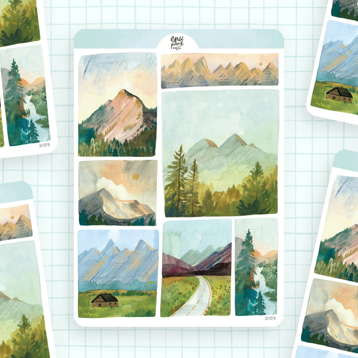 Sticker Sheet — Mountain Landscapes