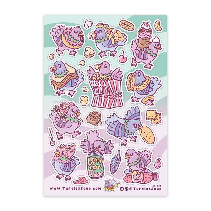 Pigeon Party Vinyl Sticker Sheet