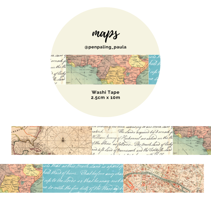 Maps - Wide Washi Tape
