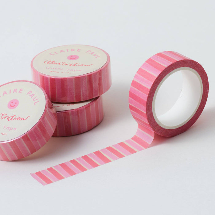 Pink and Red Stripes Washi Tape