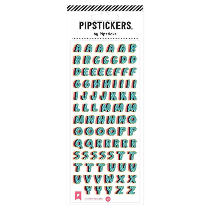 Golden Stripes Alphabet Stickers