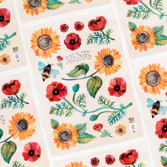 Washi Sticker Sheet — Sunflowers