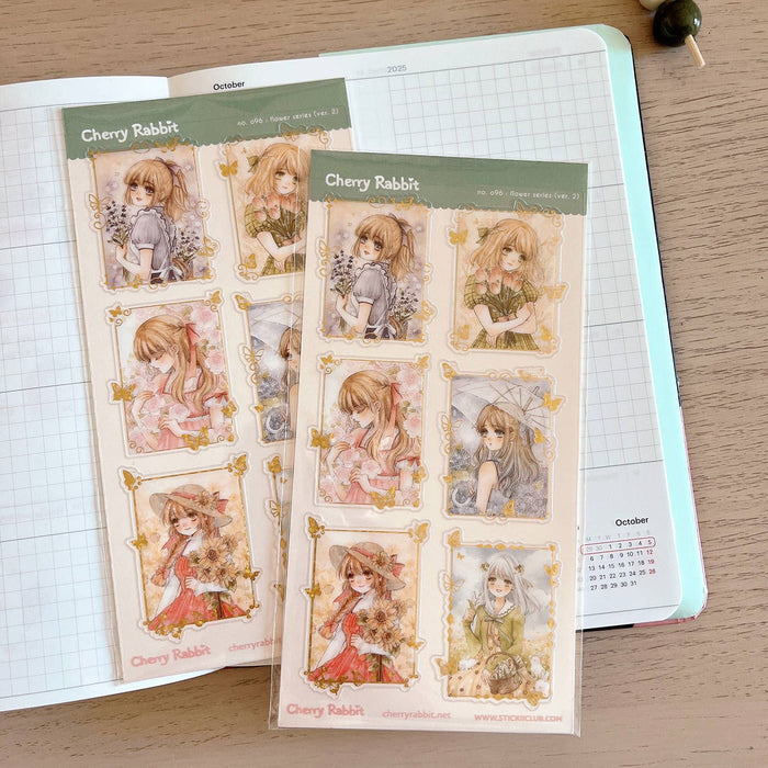 Flower Series Clear Sticker Sheet